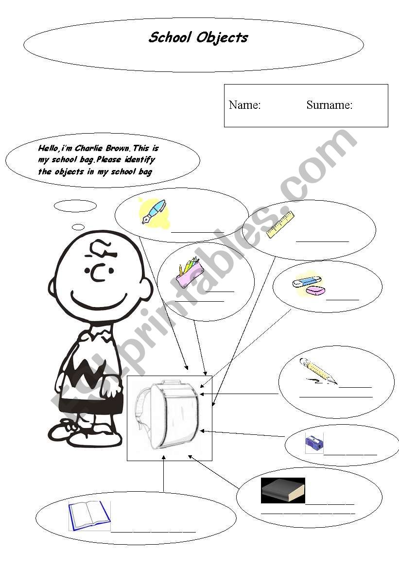 School Objects worksheet