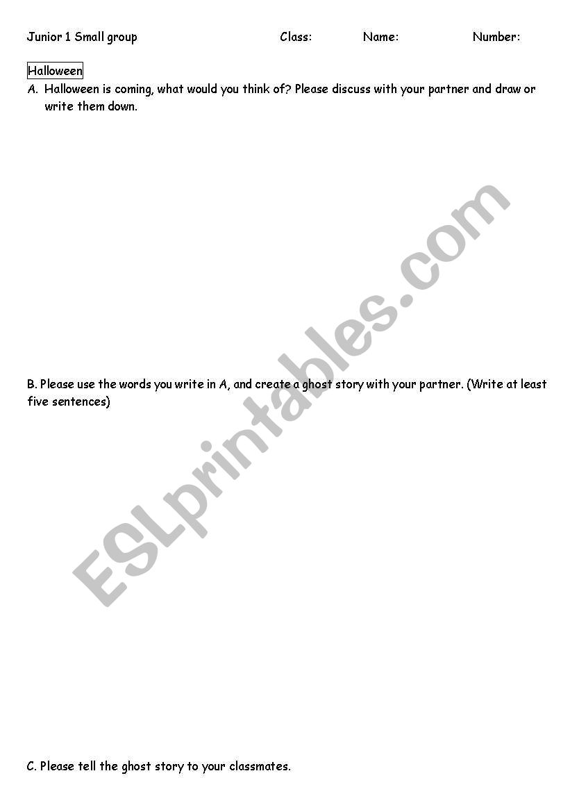Halloween worksheet