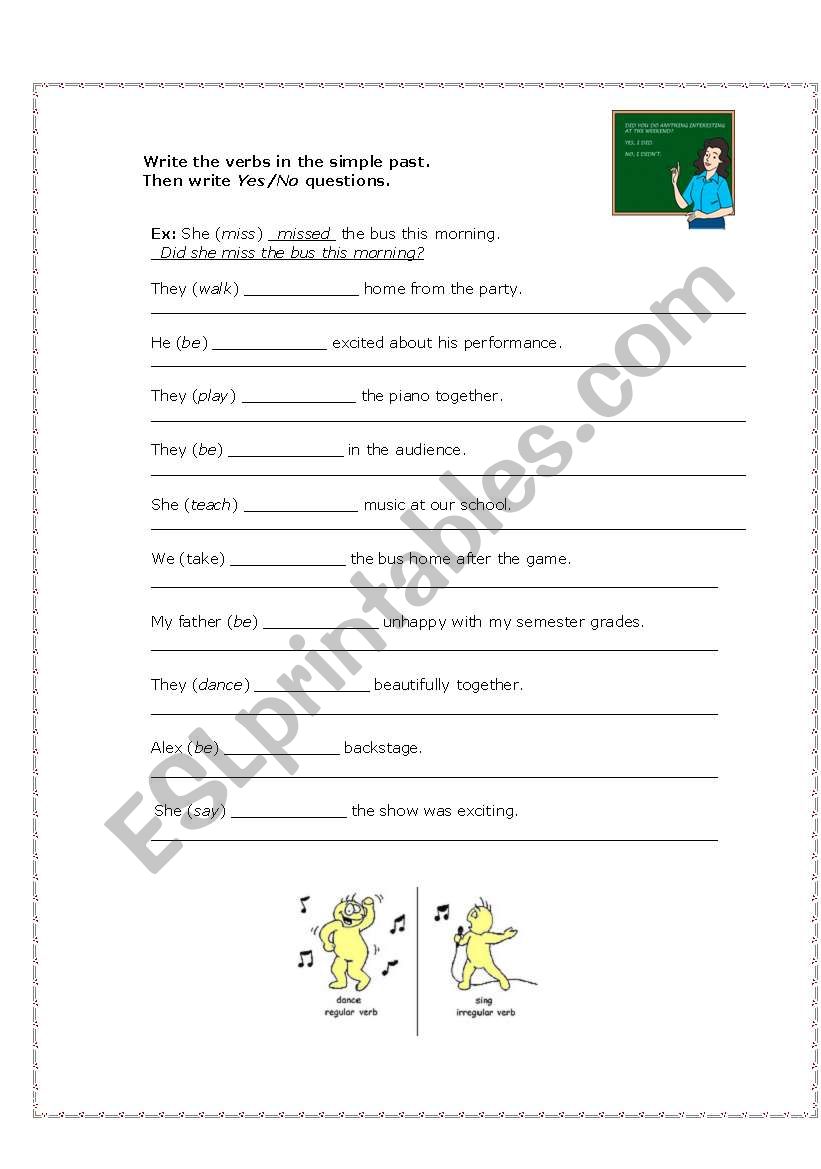 Simple Past  tense worksheet