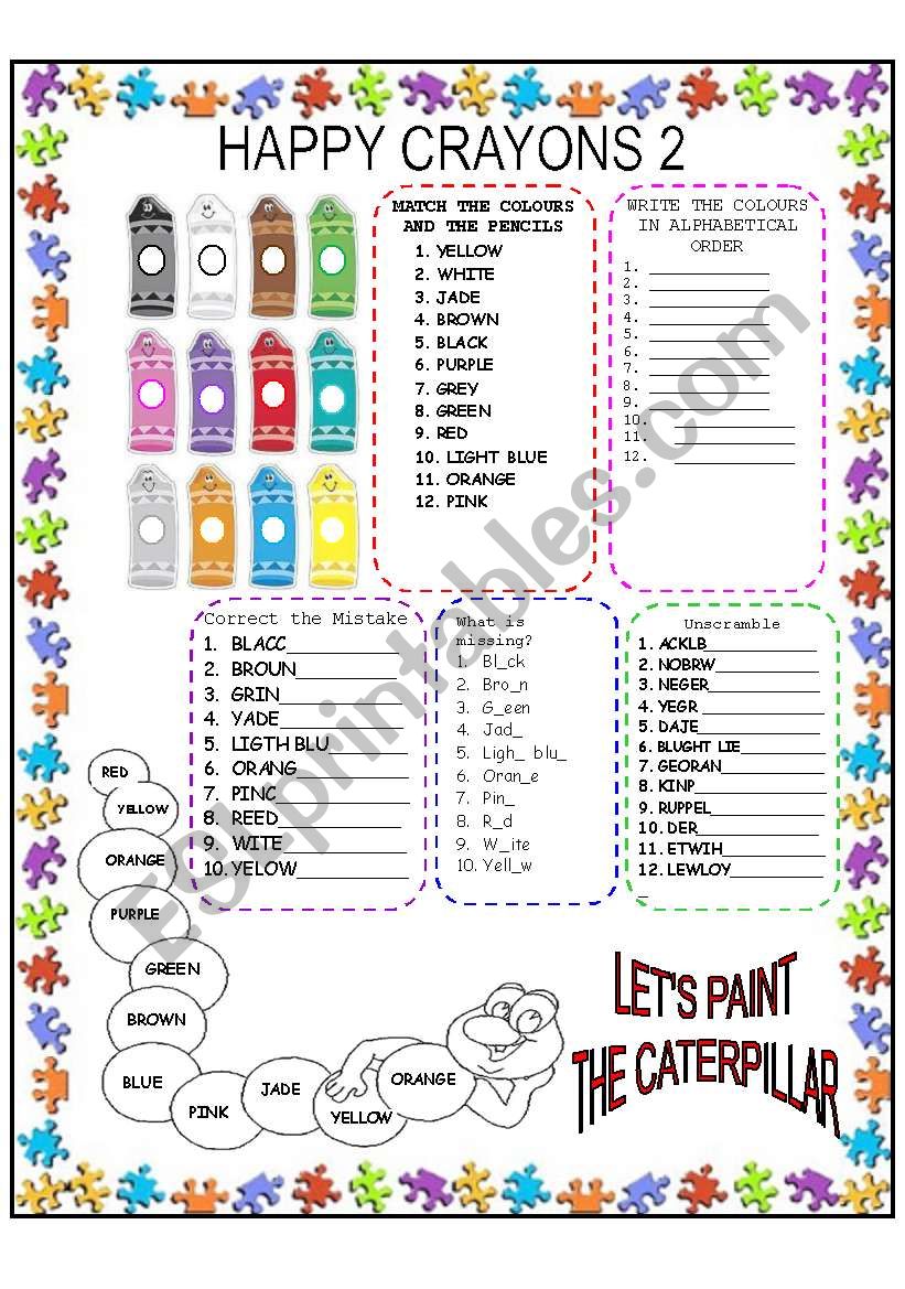 HAPPY CRAYONS 2 worksheet