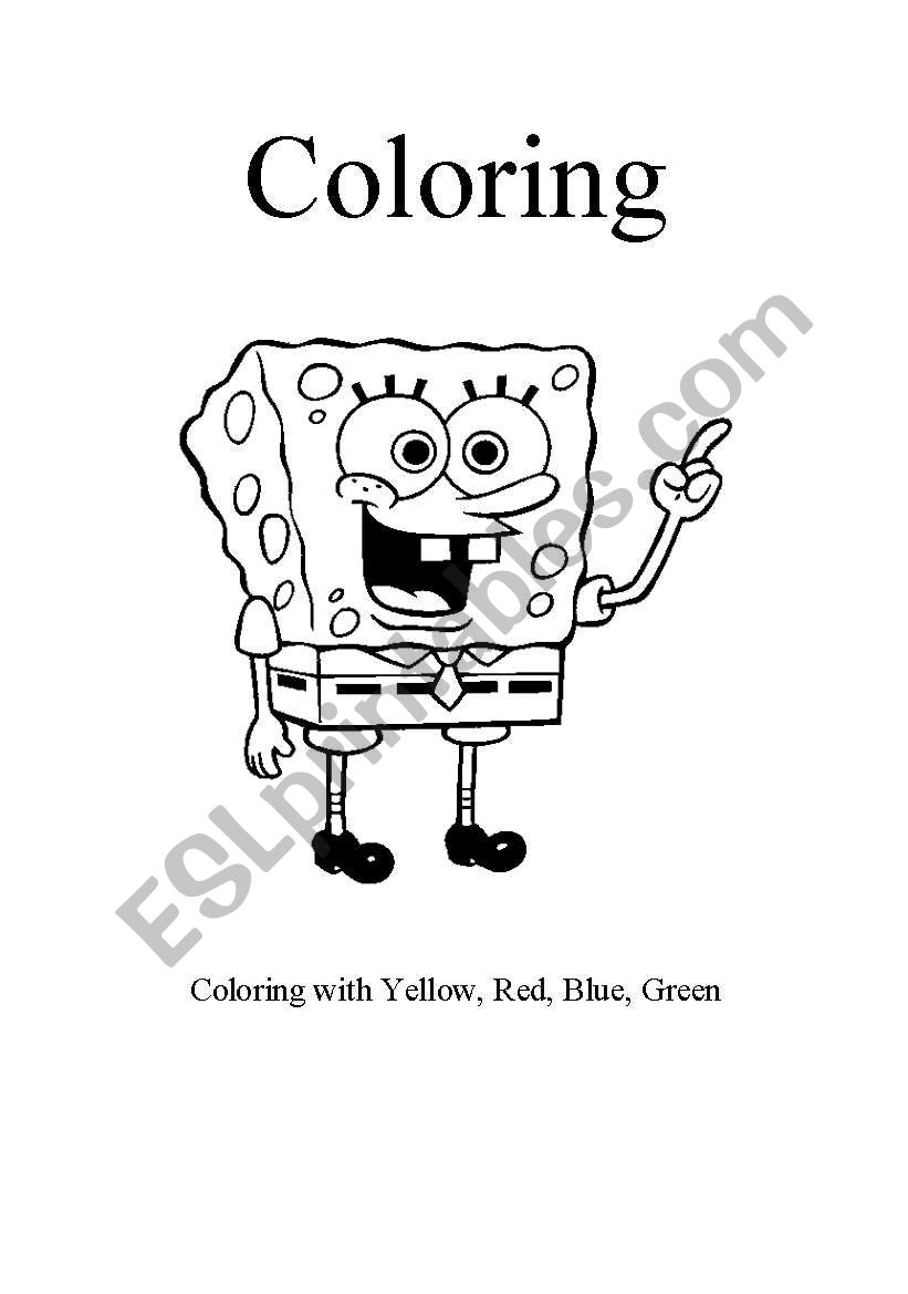 coloring sponge Bob worksheet