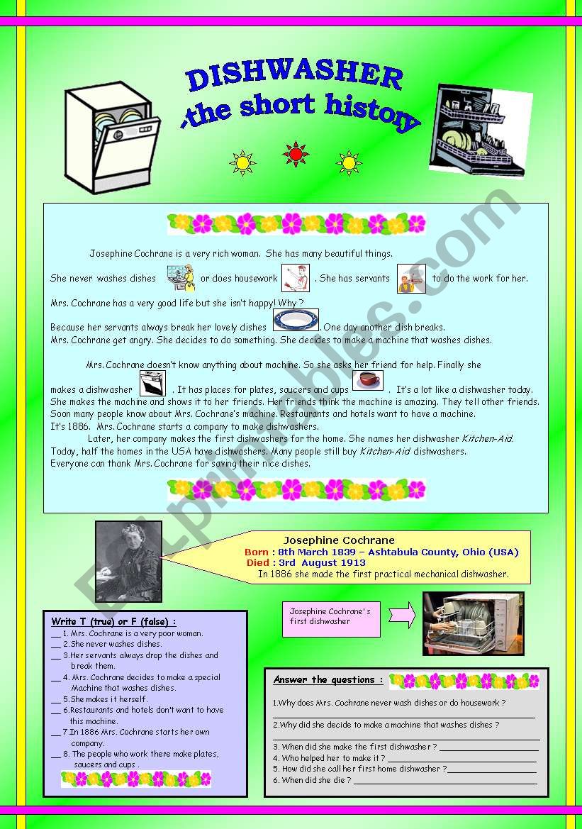 DISHWASHER - the short history & key (fully editable)