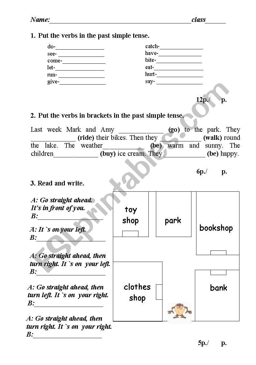 REVISION - PAST SIMPLE TENSE worksheet