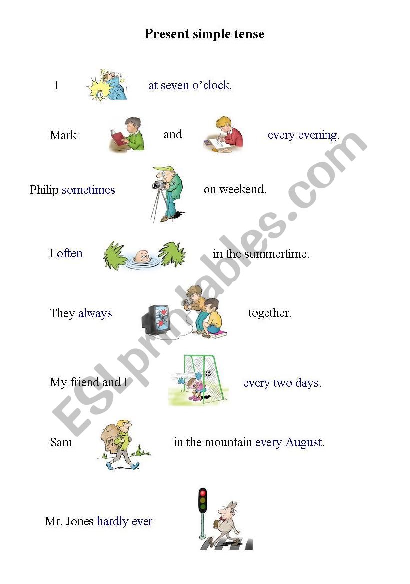 Present simple tense worksheet