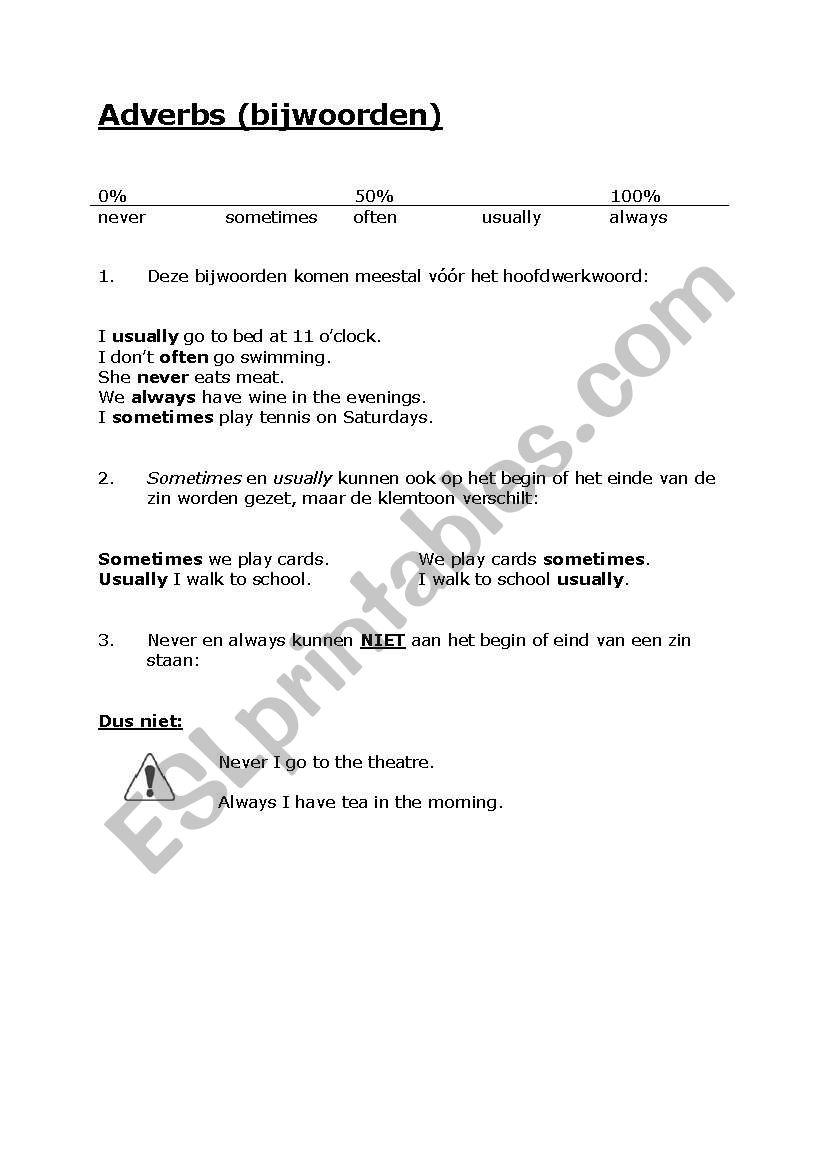 adverbs worksheet