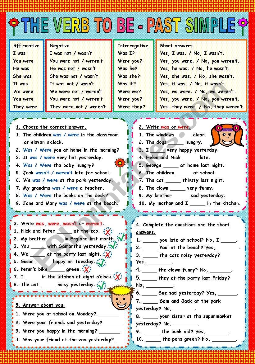 TO BE - PAST SIMPLE worksheet