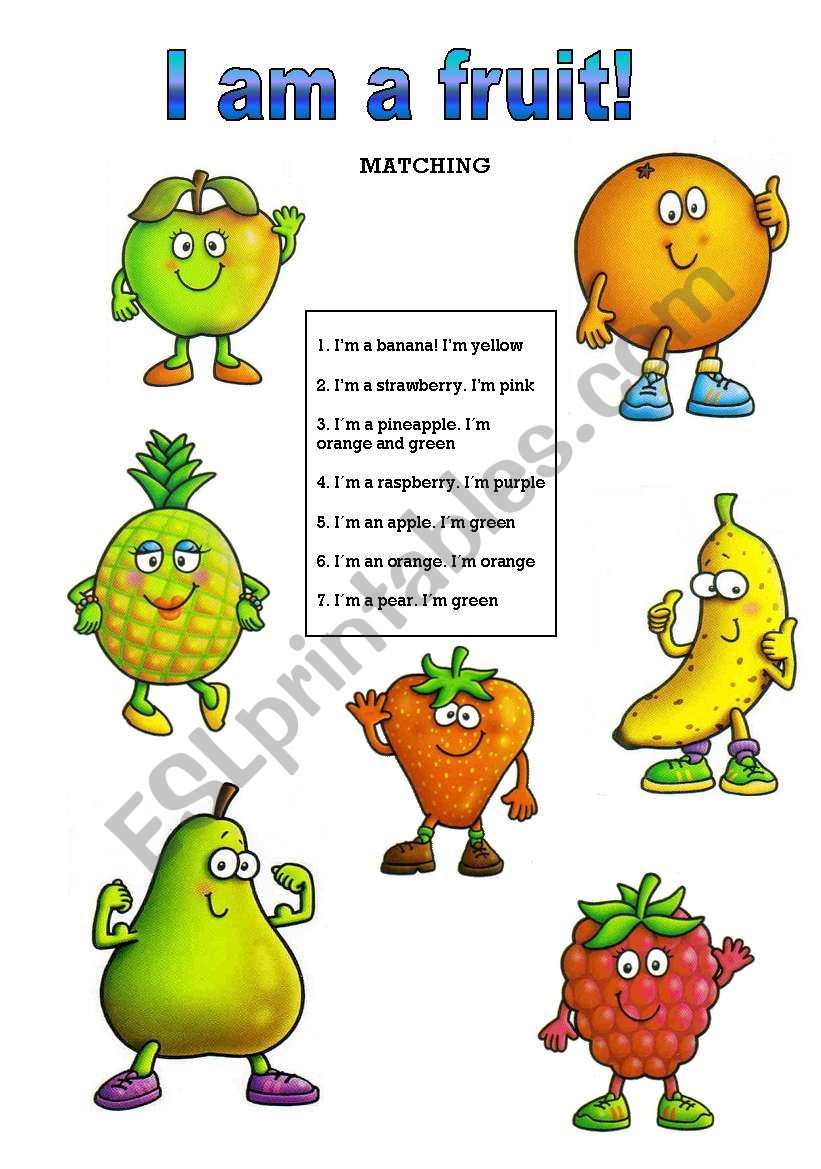 Im a fruit! worksheet