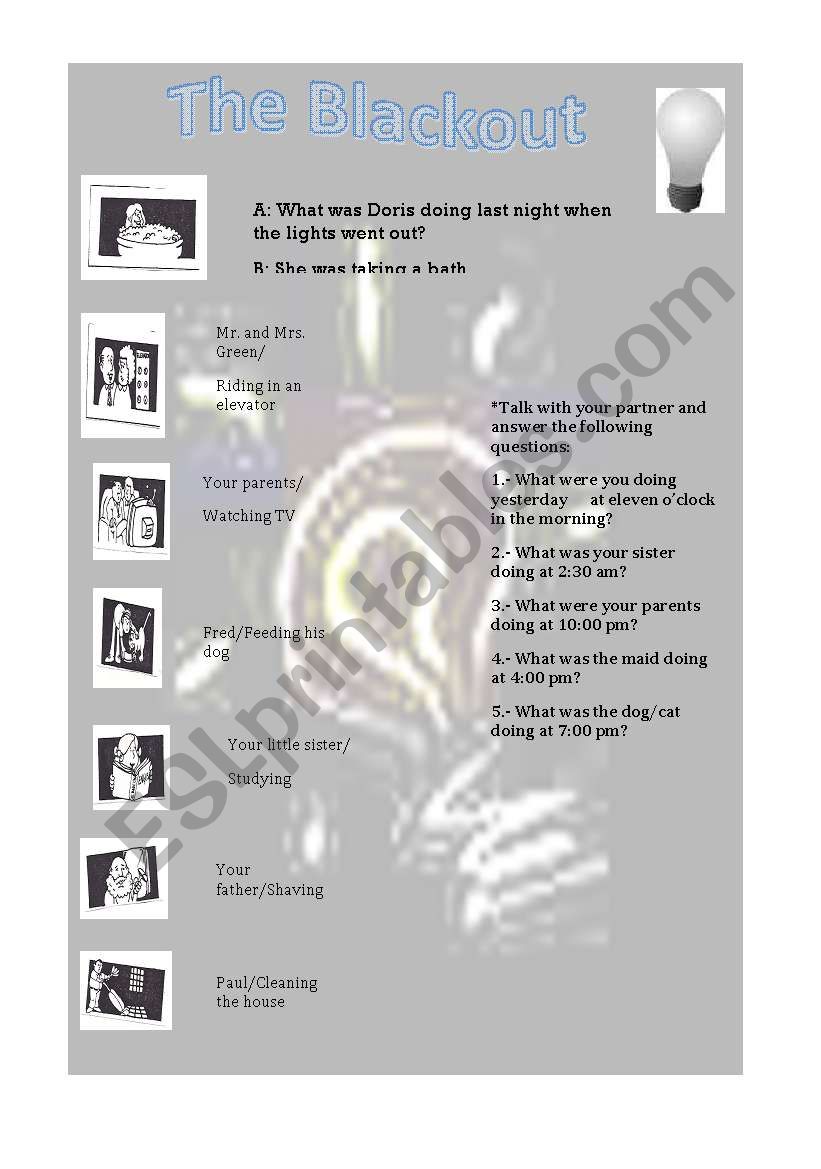 The Blackout worksheet