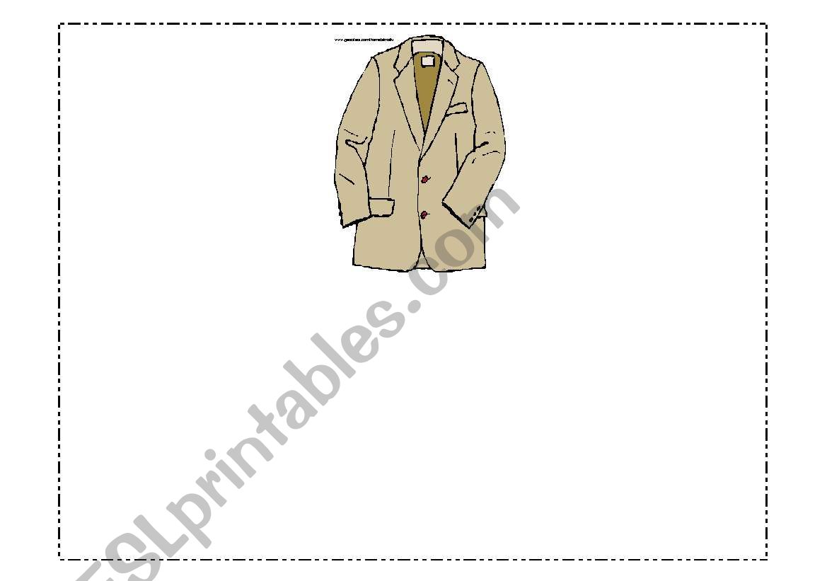 clothes flashcards worksheet