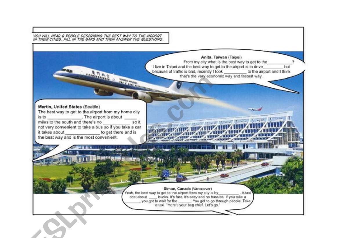 airport with key worksheet