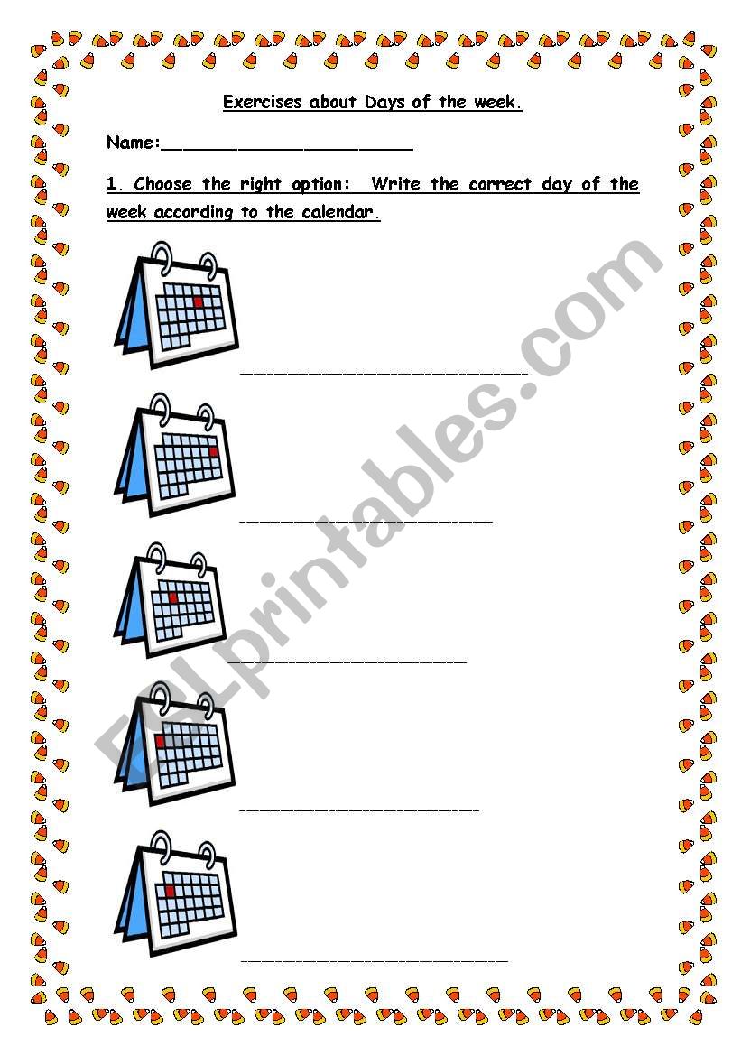 Days of the Week worksheet