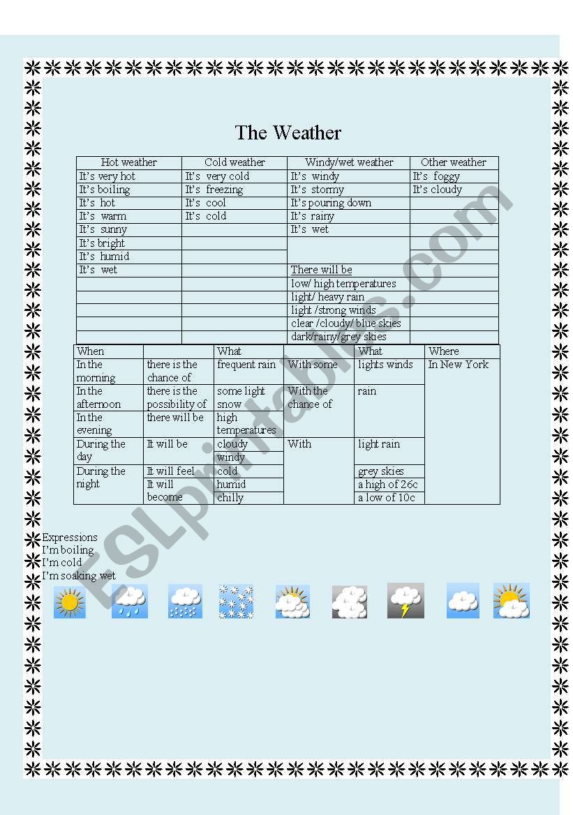 Weather Expressions worksheet