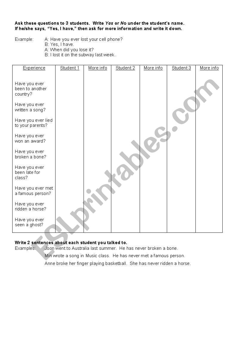 Present Perfect: Have you ever...?