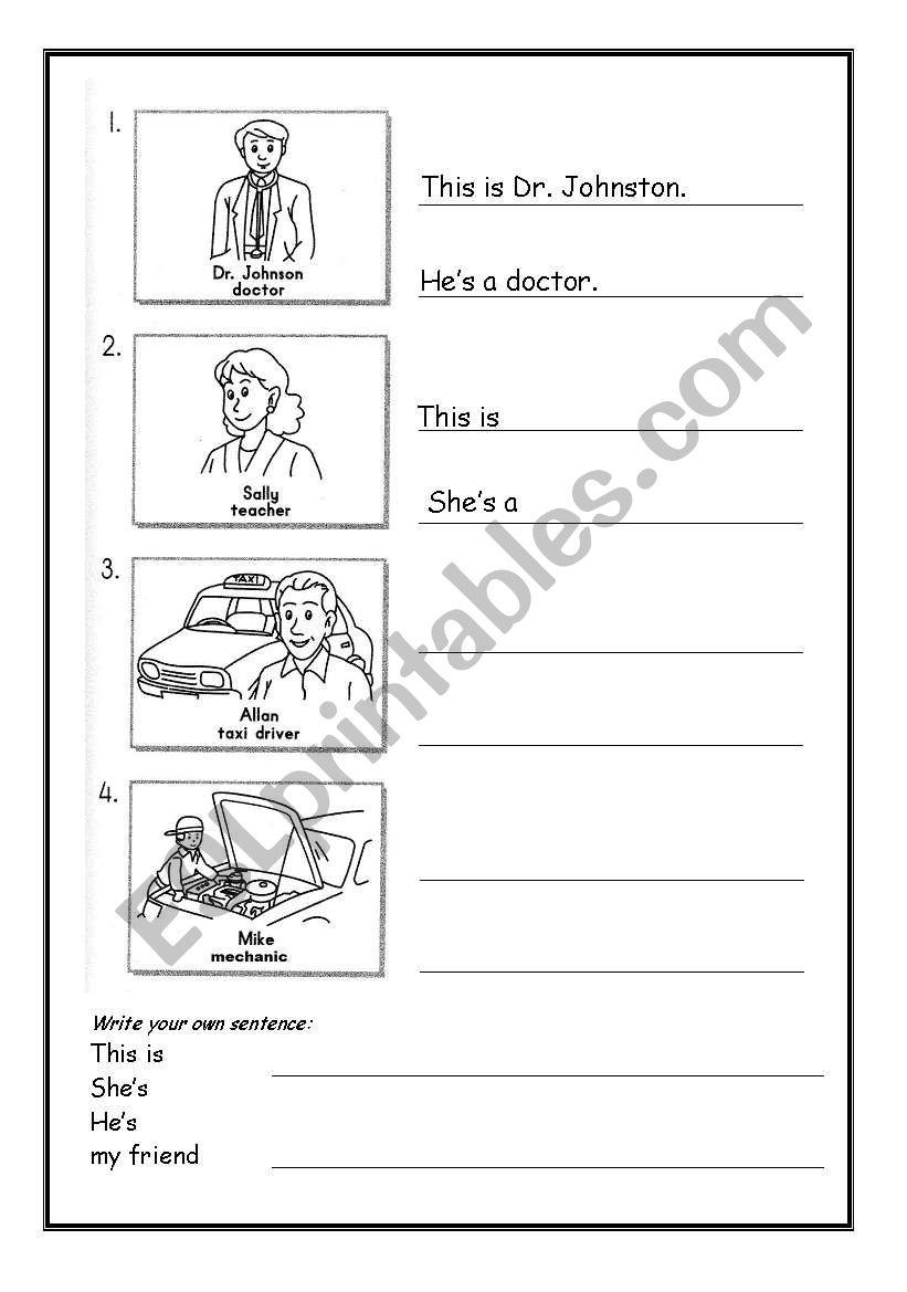 Introductions worksheet