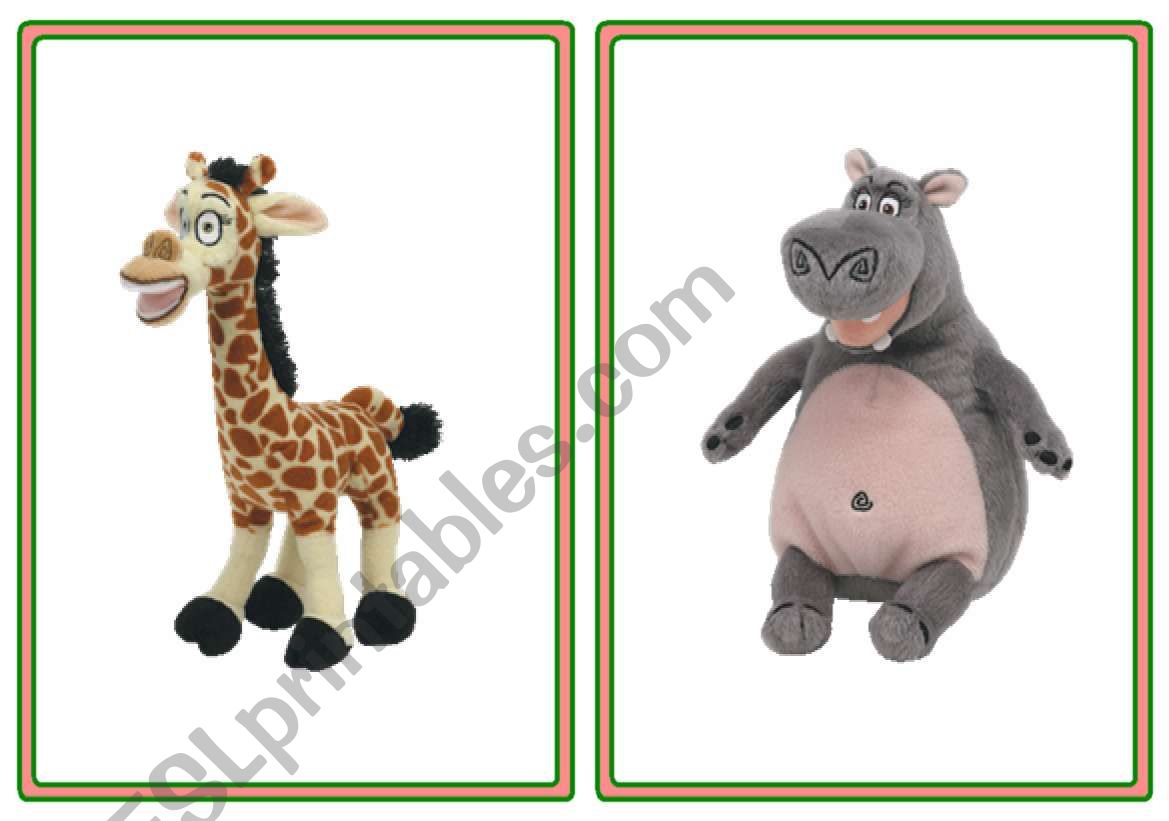 Cute animal flashcards worksheet