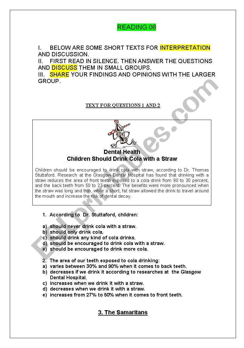 READING 06 worksheet