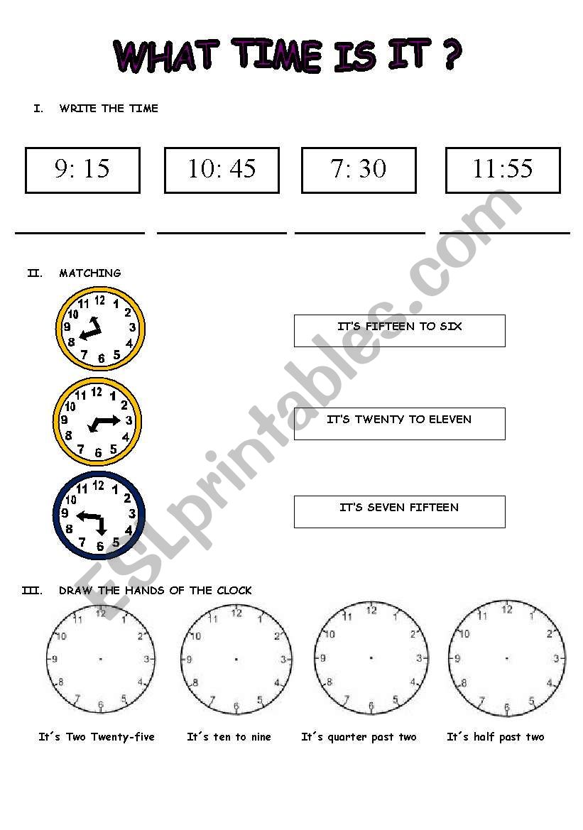 The Tiem worksheet