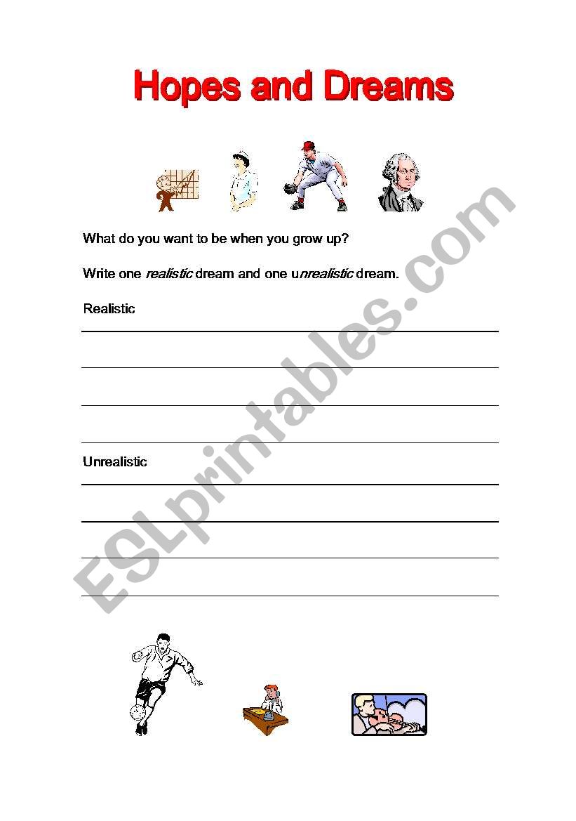 Hopes and Dreams worksheet