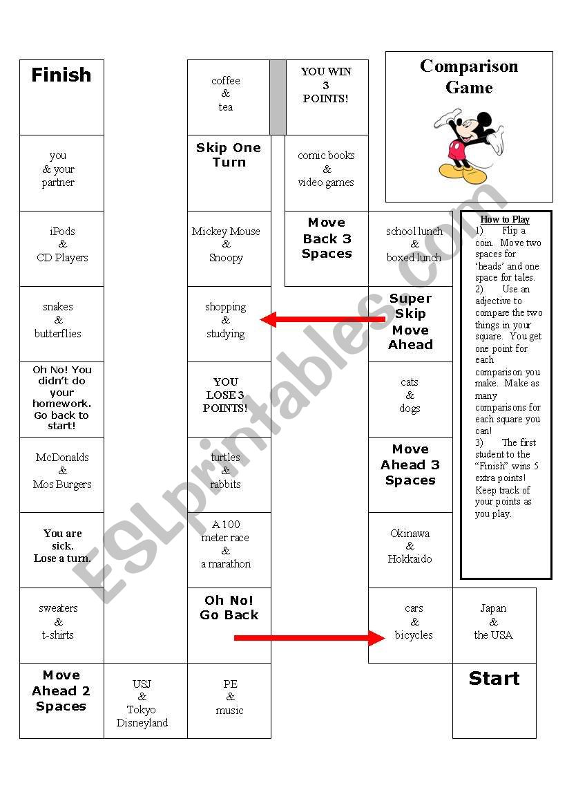 Comparative Adjective Board Game