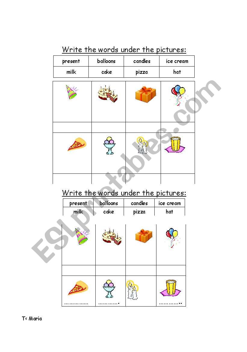 birthday worksheet