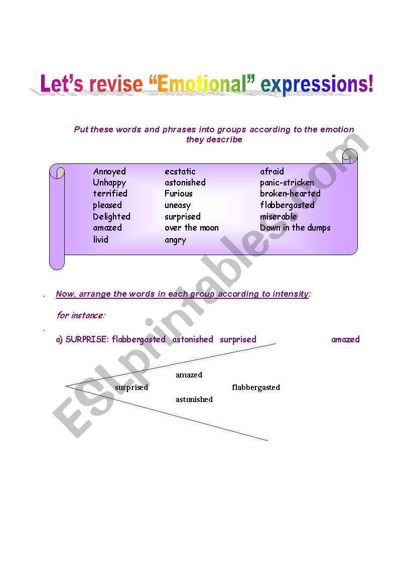 Emotional Expressions worksheet
