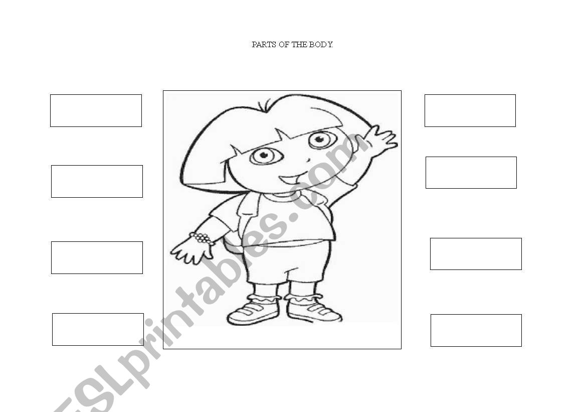 Dora Parts of the Body  worksheet