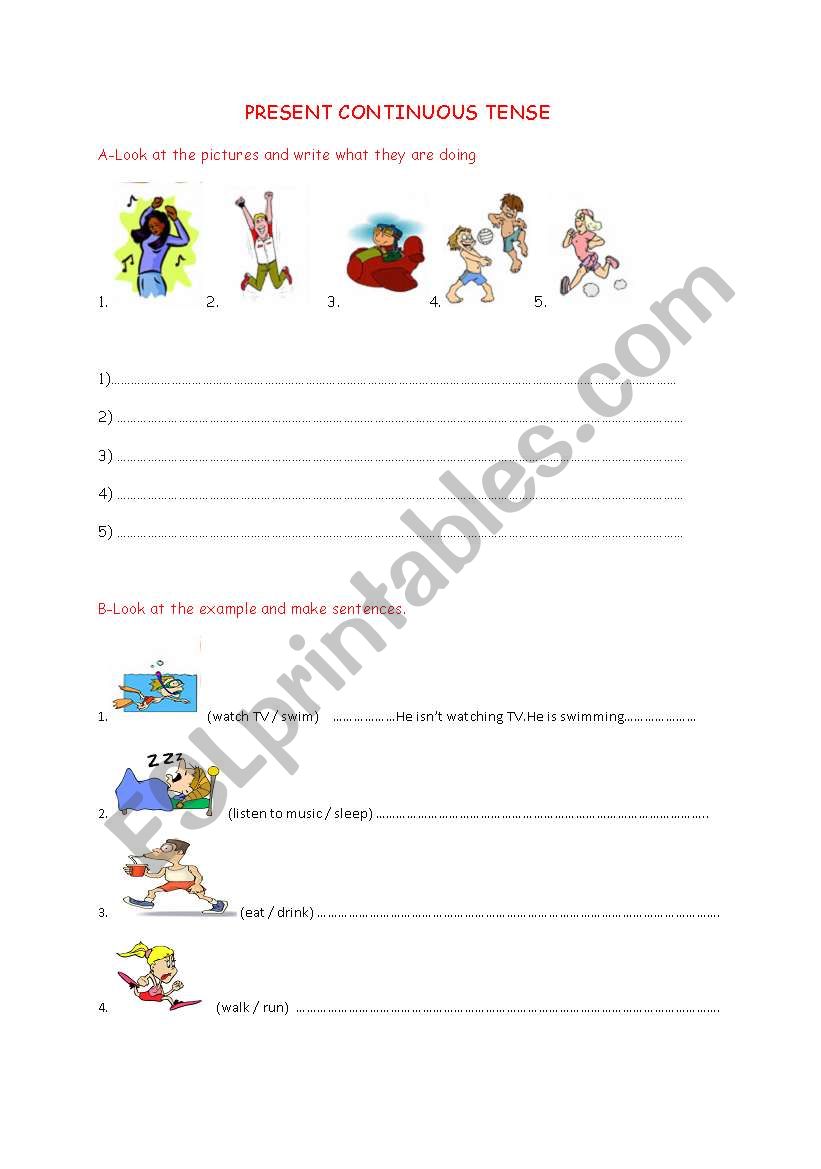 present continuous worksheet