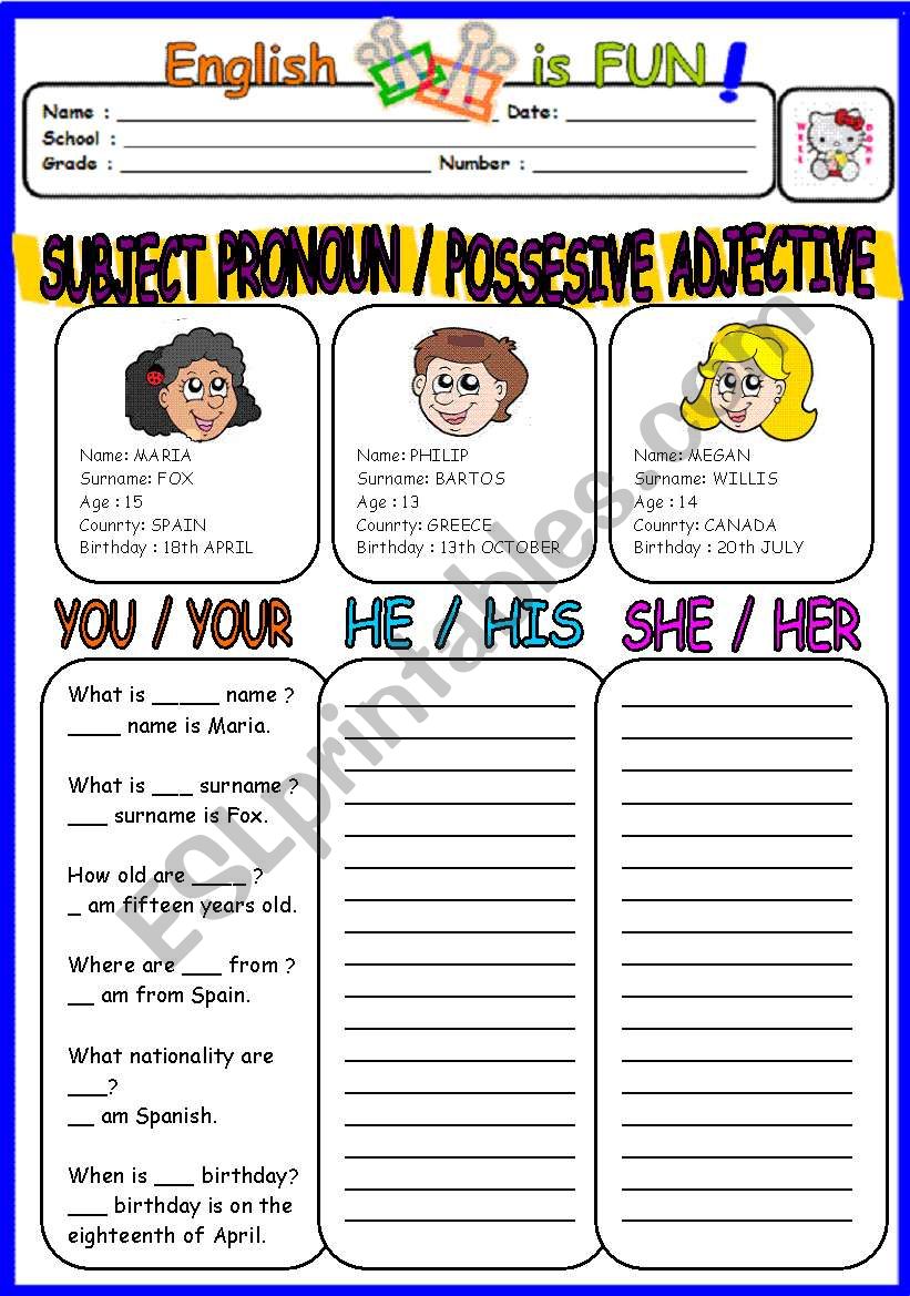 subject-pronoun-or-possessive-adjective-esl-worksheet-by-bburcu