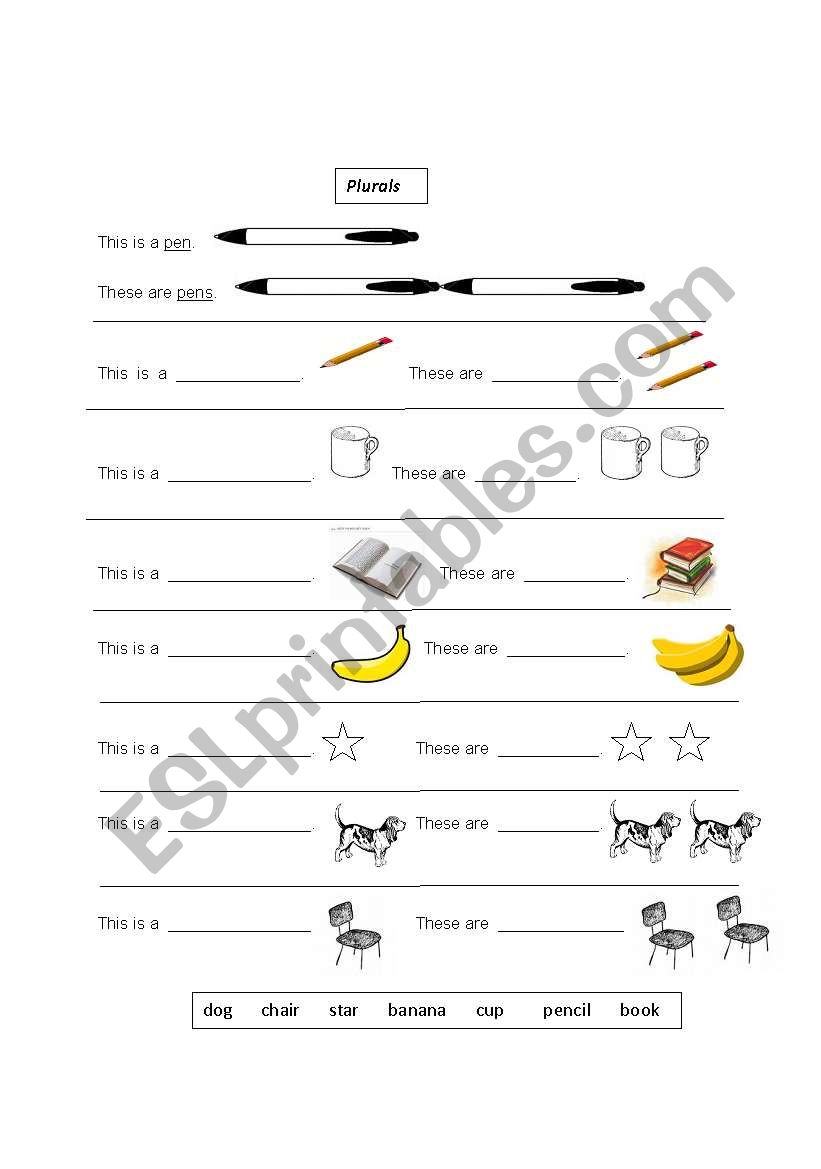 Plurals worksheet