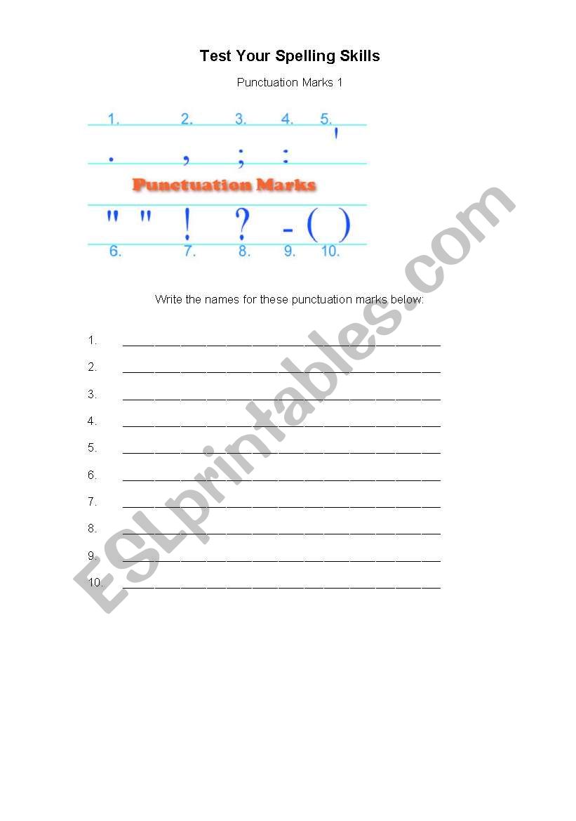 Check Your Spelling Skills worksheet
