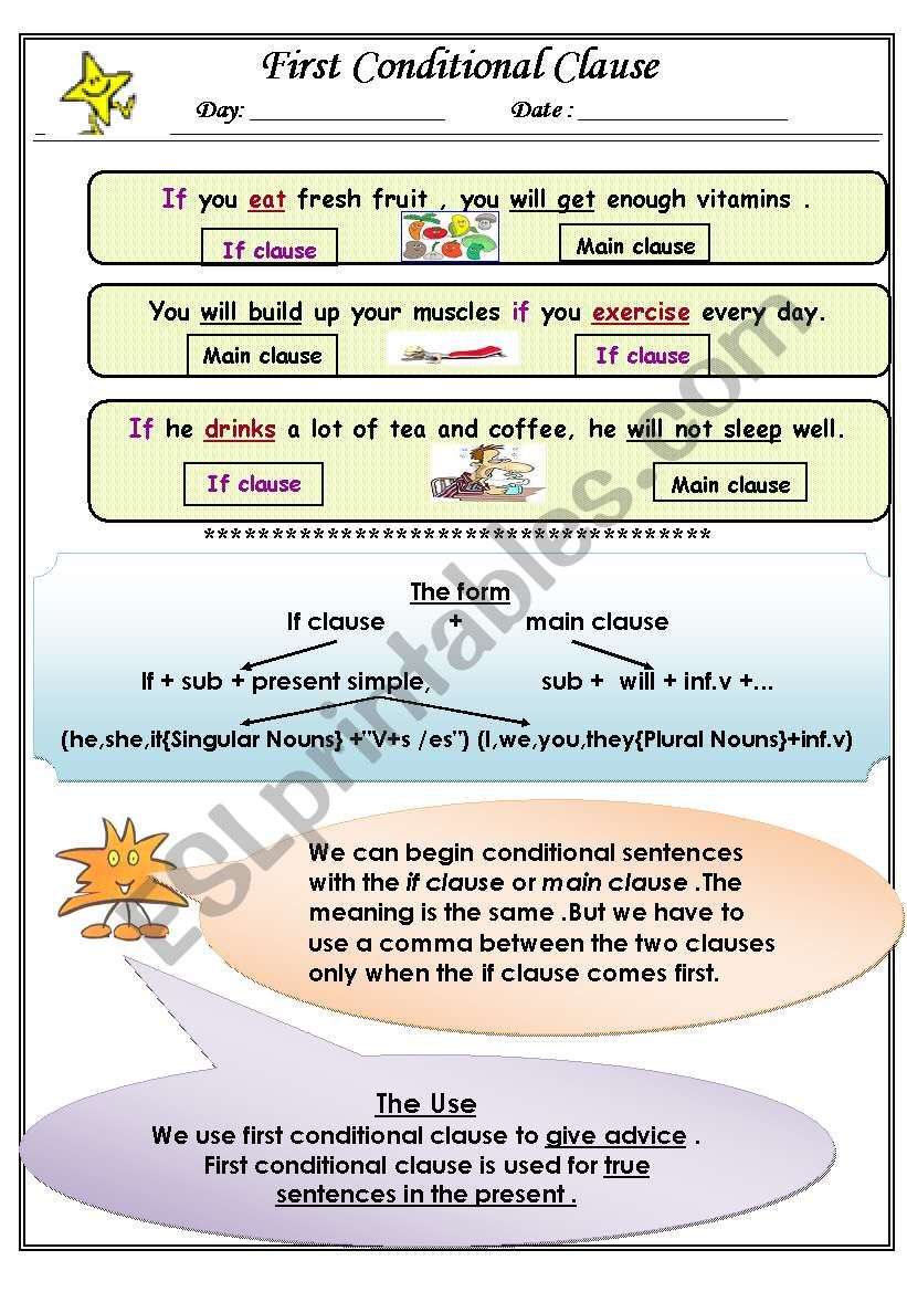 conditional clause1/3 worksheet