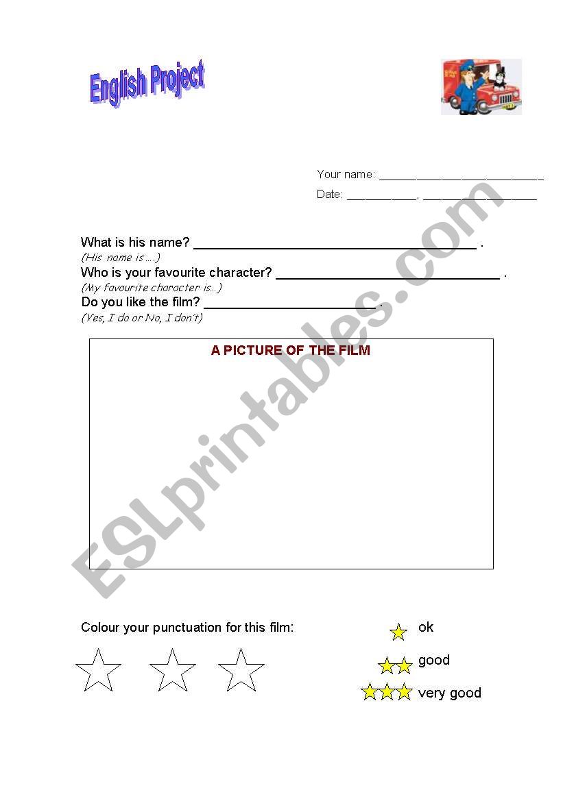 Post man Pat worksheet