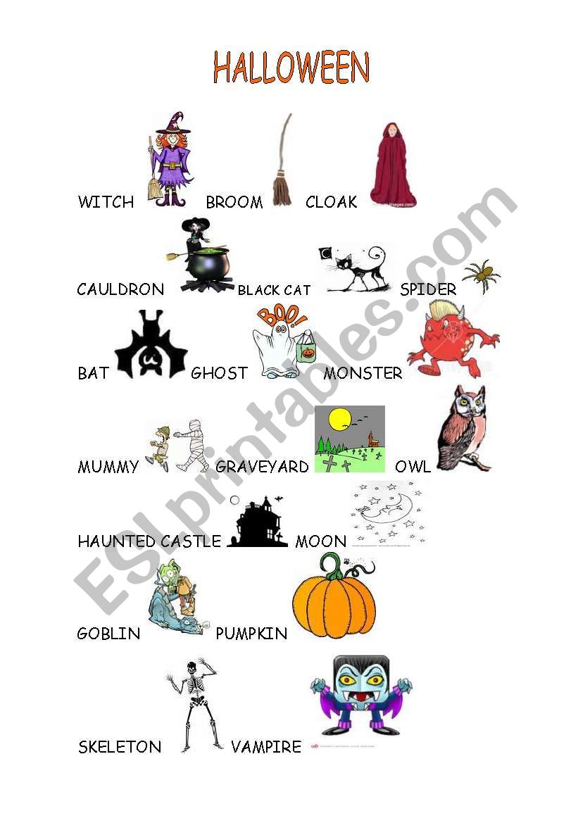 Halloween worksheet