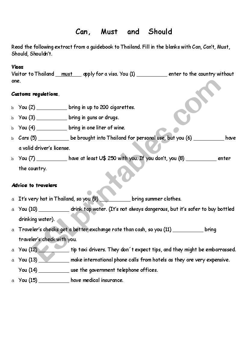 Auxiliaries worksheet