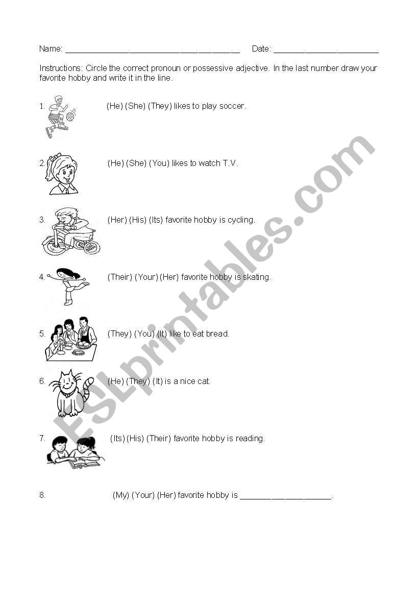 Subject Pronouns and Possessive Adjectives