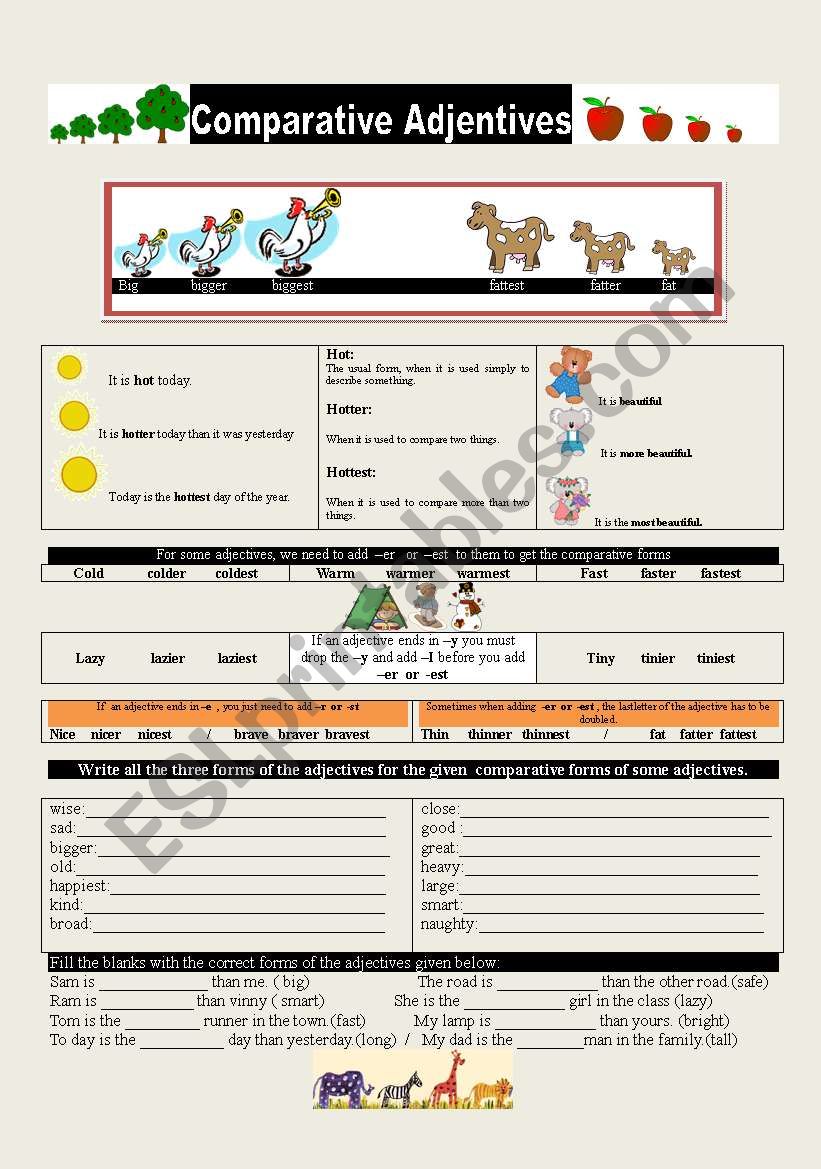 Comparative Adjectives worksheet