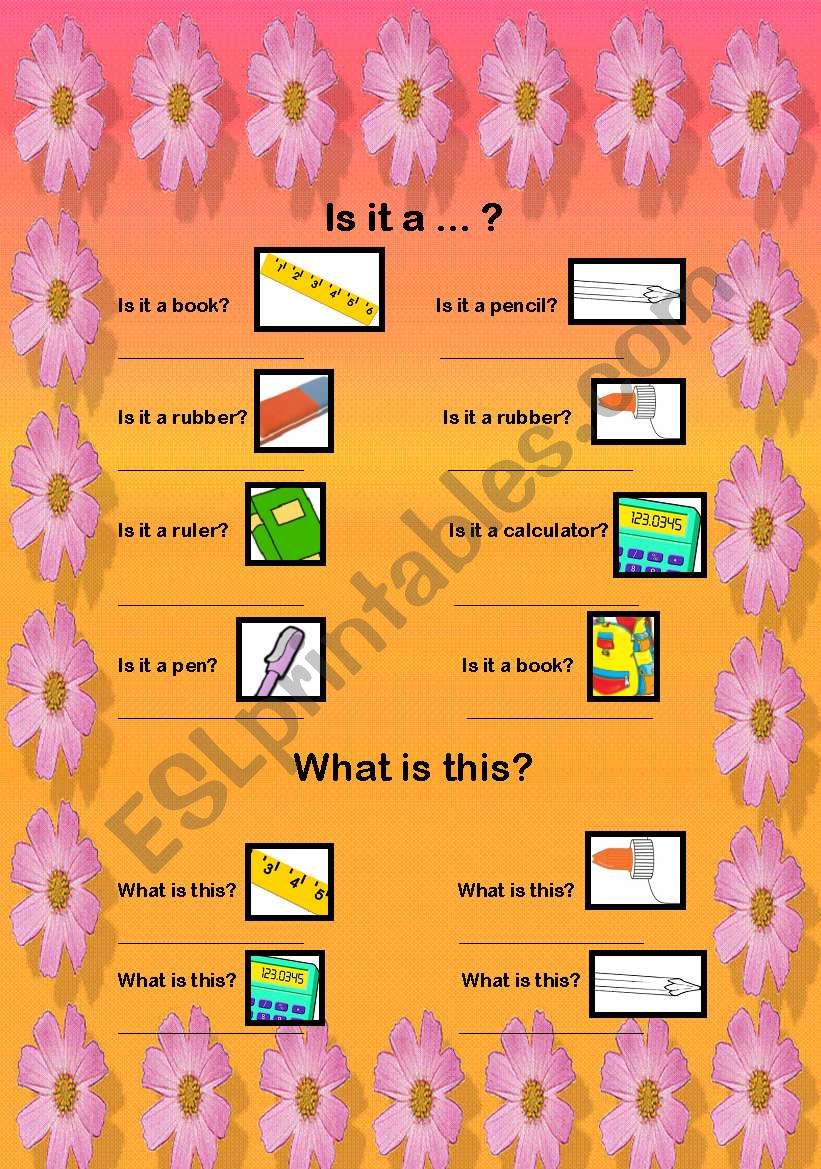 Is it a? worksheet