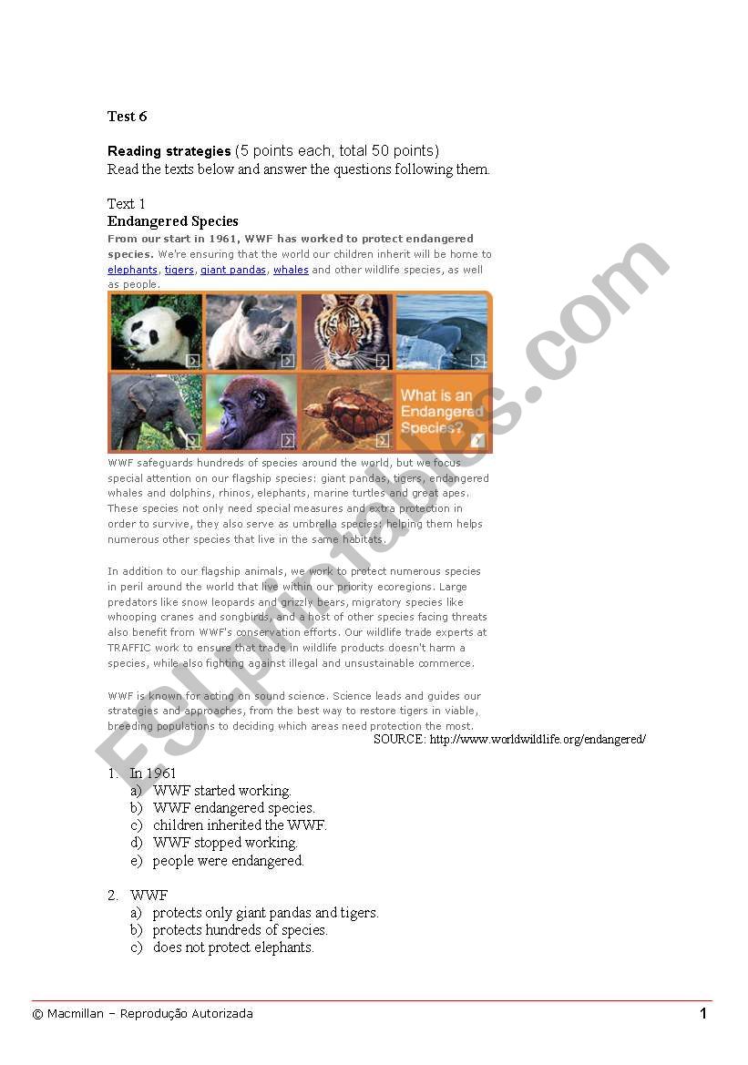 Test worksheet