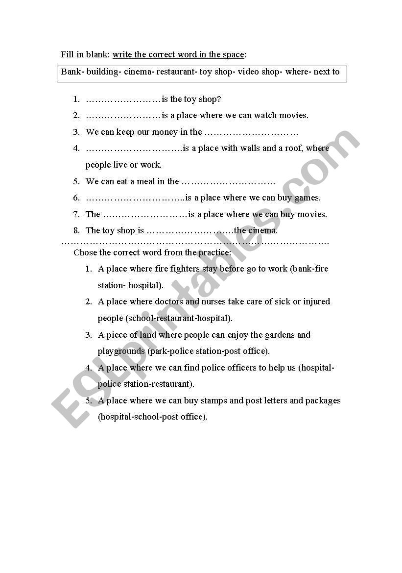 community worksheet