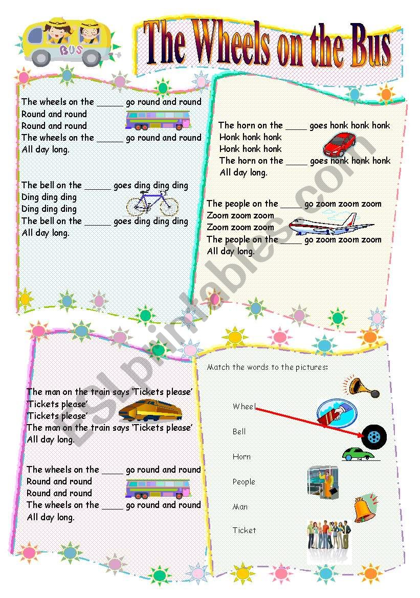 Wheels on the bus song (B/W version included) ChildrenÂ´s Songs 4