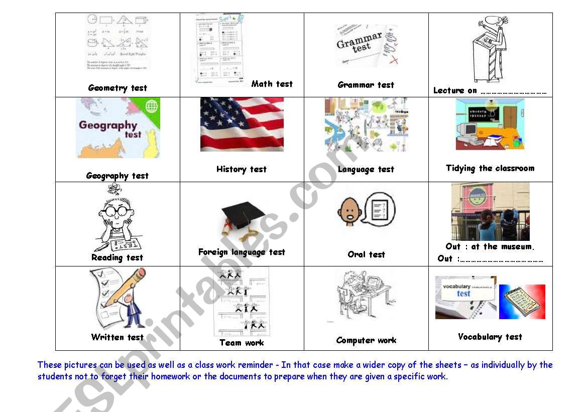 I will remember everything ! daily timetable.