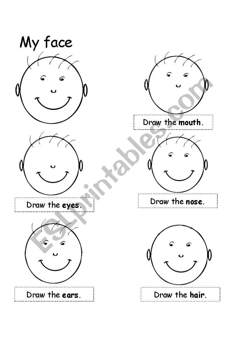 Â¨My face worksheet