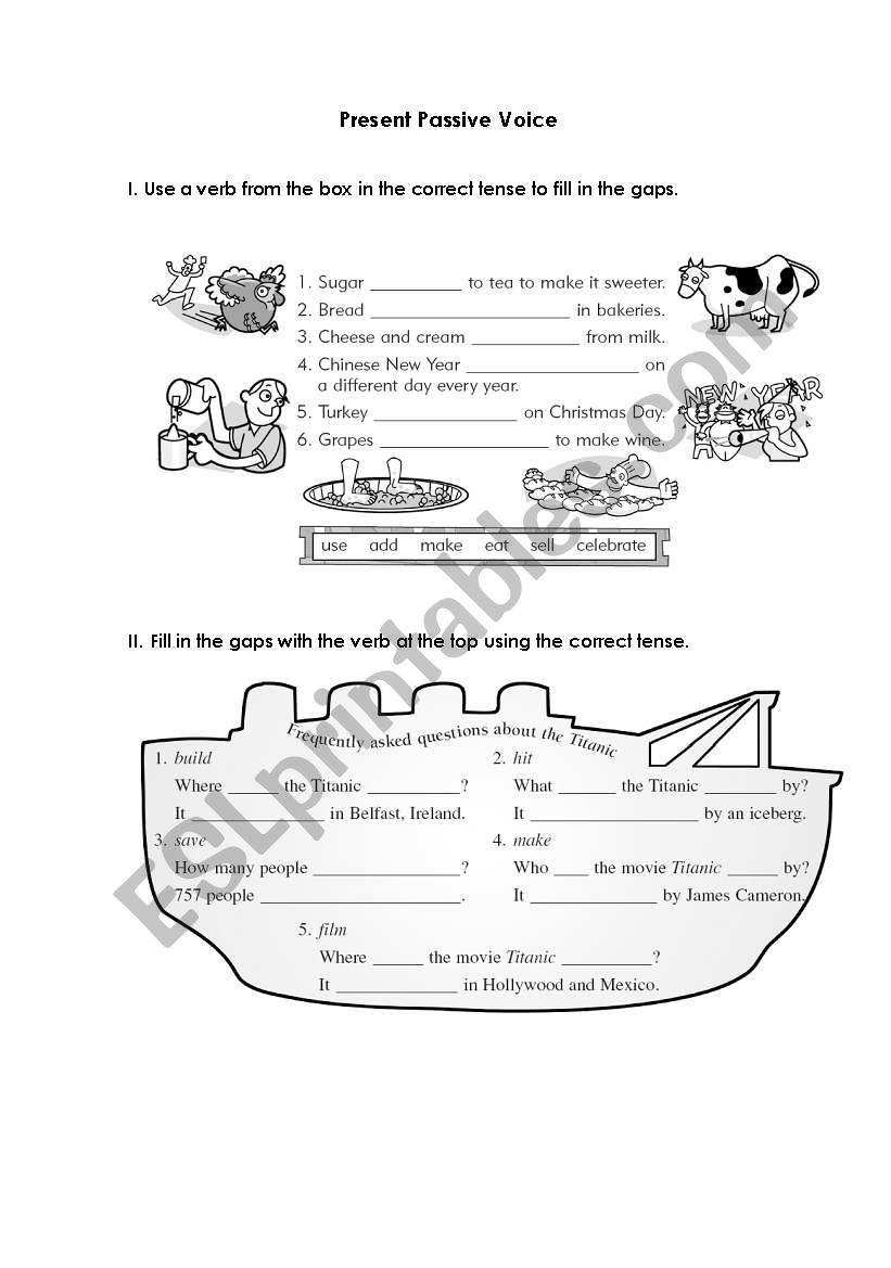 Present Passive Voice worksheet