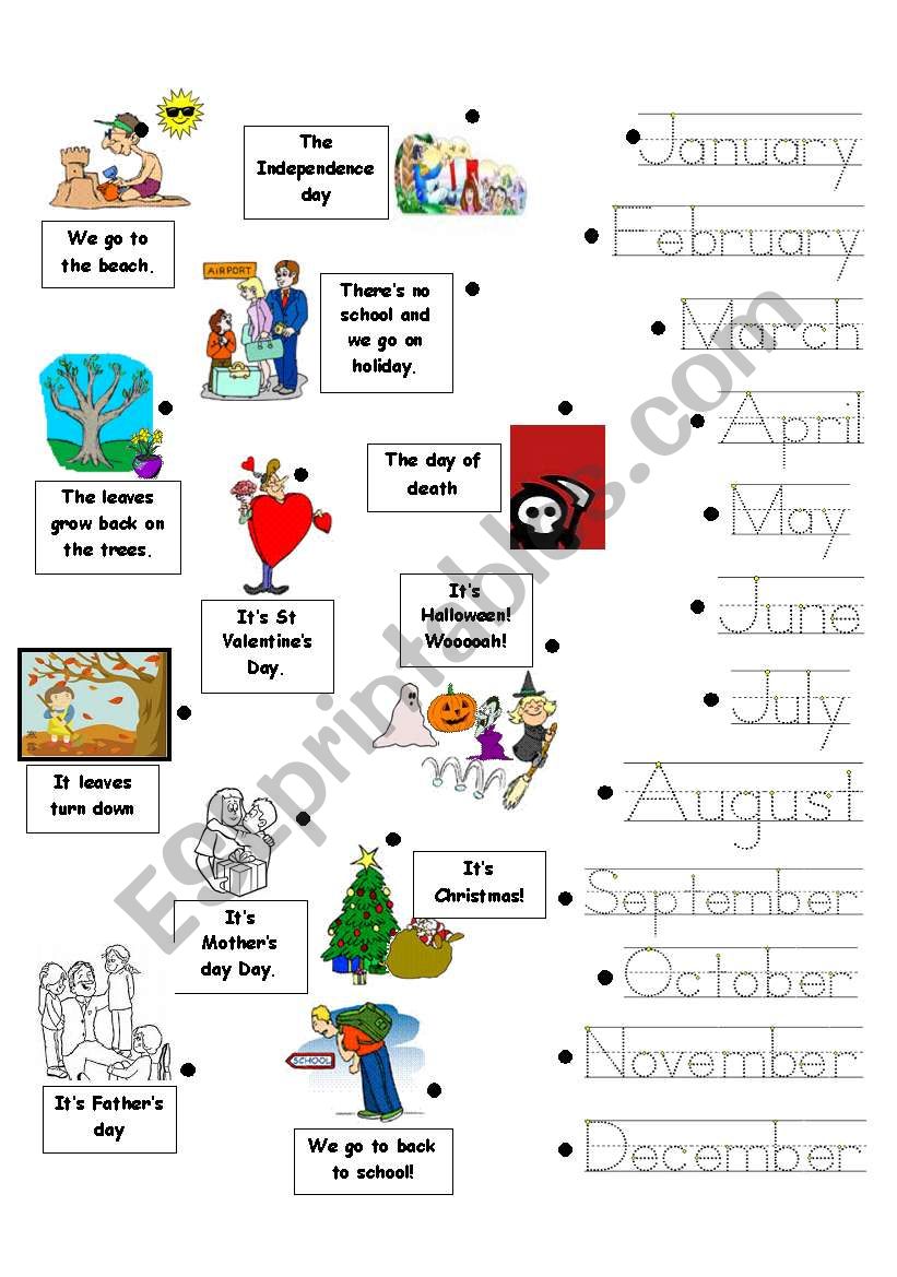 MONTHS OF THE YEAR worksheet