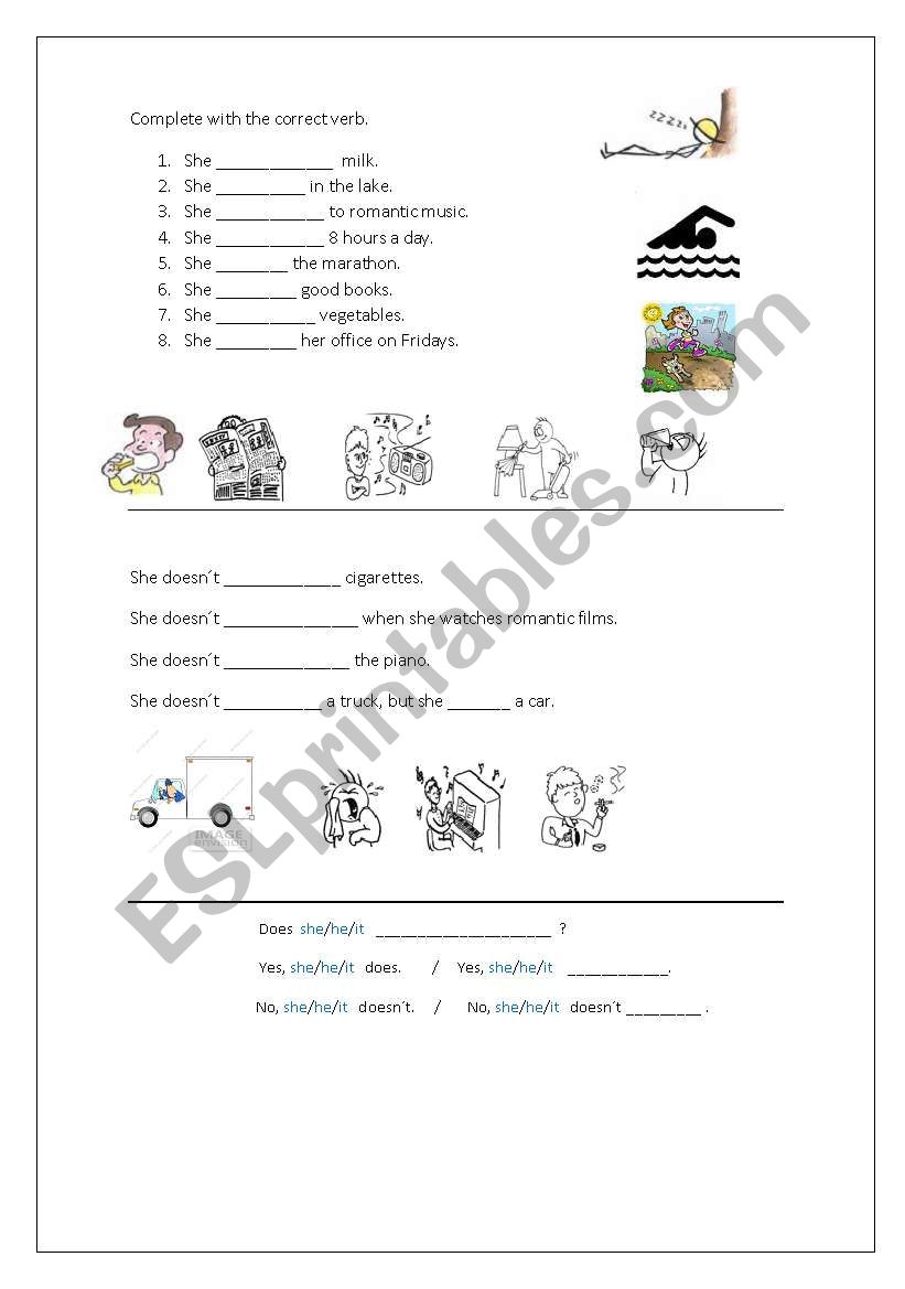 Simple Present - He/She/It worksheet