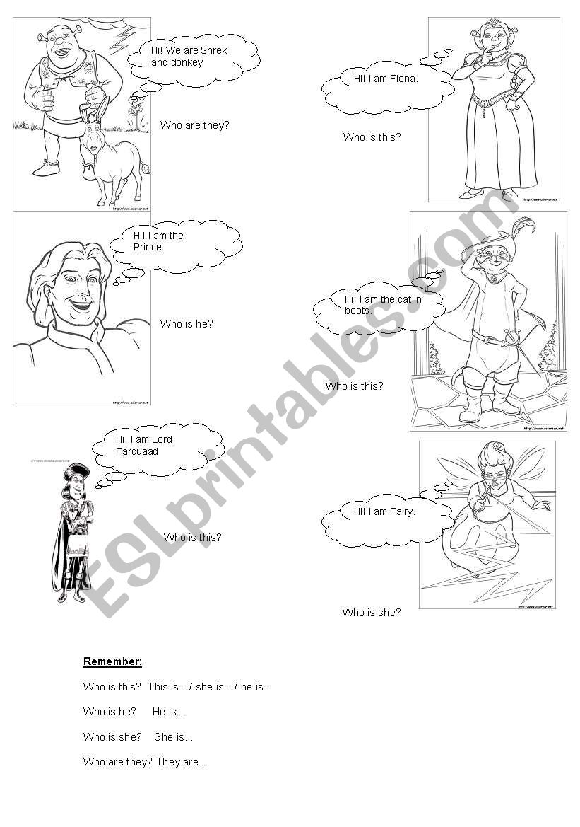 Shreck worksheet