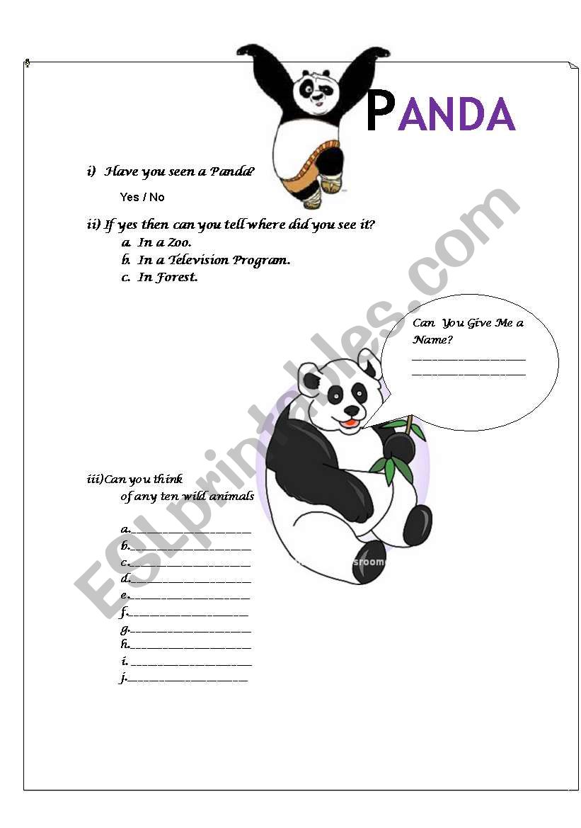 panda worksheet