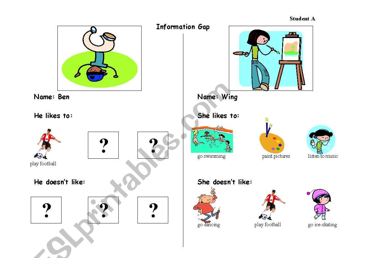 Hobbies Information Gap - Part A