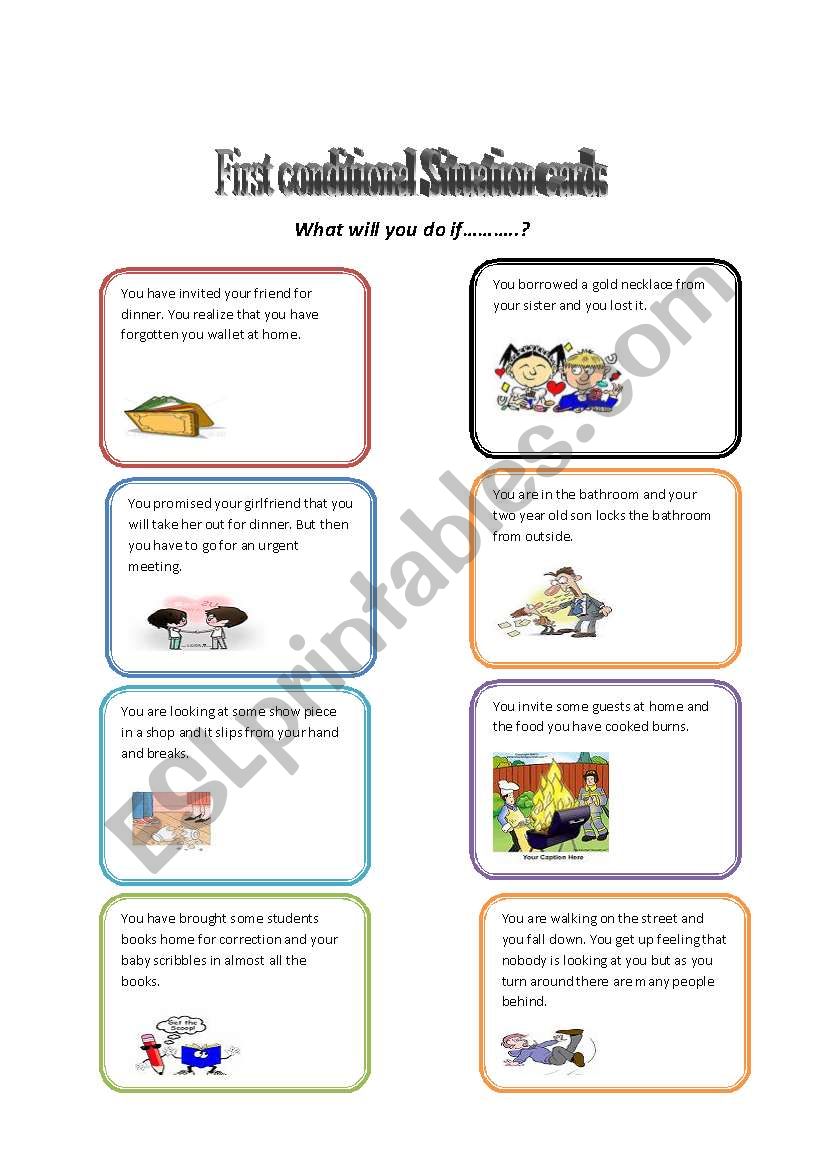 First conditional situation cards