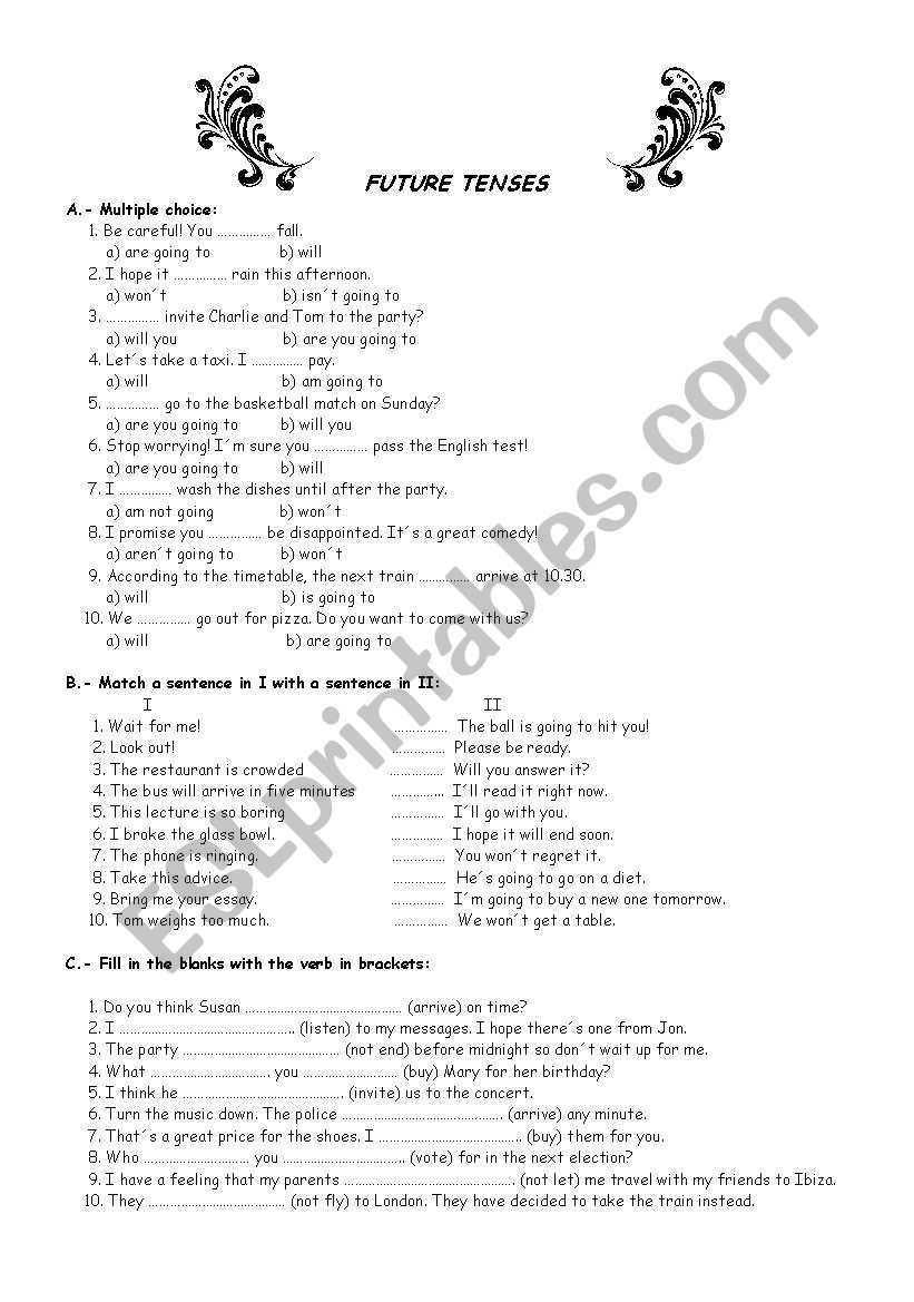 FUTURE TENSES worksheet